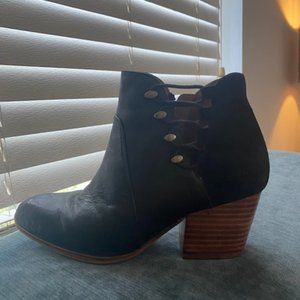 Aldo Black Leather and Suede Booties